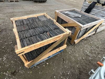 2No. WOODEN CRATES TO INC. APPROX. 1200No. 20 x 10 BANGOR BLUE SLATES 