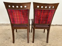 2No. HIGH BACK DINING CHAIRS - 2