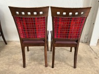 2No. HIGH BACK DINING CHAIRS - 2