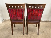 2No. HIGH BACK DINING CHAIRS - 2