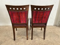 2No. HIGH BACK DINING CHAIRS - 2