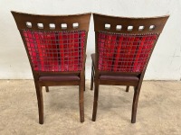 2No. HIGH BACK DINING CHAIRS - 2