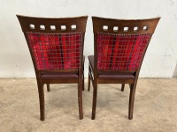 2No. HIGH BACK DINING CHAIRS - 2