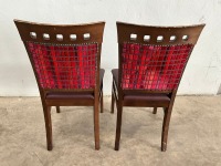 2No. HIGH BACK DINING CHAIRS - 2