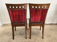 2No. HIGH BACK DINING CHAIRS - 2