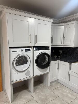 GREY SHAKER PAINTED UTILITY LAUNDRY UNITS