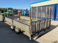  IFOR WILLIAMS APPROX. 14FT X 6FT7" 3.5 TON TWIN AXLE DROPSIDE PLANT TRAILER - 6