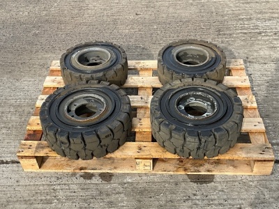 4No. 5 STUD RIMS & TYRES TO SUIT FORKLIFT