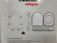 NEW CELMAC WIRQUIN D-SHAPE SOFT CLOSE TOILET SEAT - 3