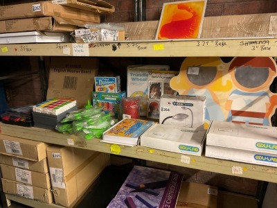 SHELF CONTENTS OF UNUSED EDUCATIONAL SUPPLIES