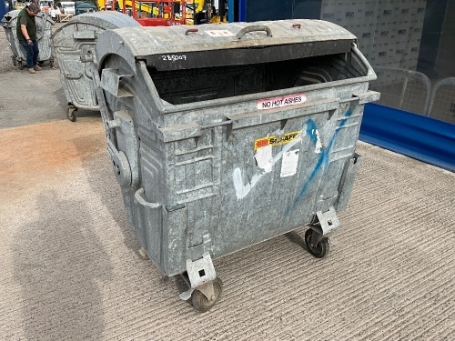 1No. GALVANISED 1100L REFUSE BIN 