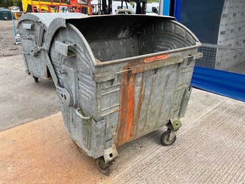 1No. GALVANISED 1100L REFUSE BIN 
