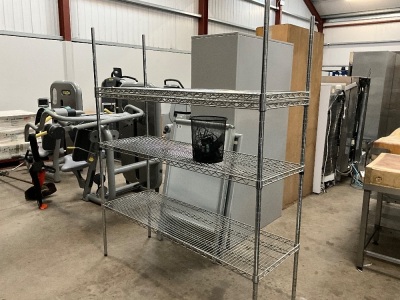 TIERED WIRE SHELVING UNIT