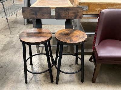 2No. UNUSED INDUSTRIAL BAR STOOLS 62.5cm HIGH SEAT