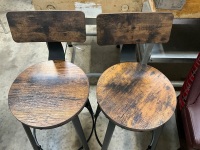 2No. UNUSED INDUSTRIAL BAR STOOLS 62.5cm HIGH SEAT - 2
