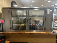 APPROX. 7M COUNTER RUN WITH DROP-IN REFRIGERATED DISPLAY & 3 TIER COUNTERTOP FOOD DISPLAY - 8