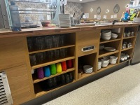 APPROX. 7M COUNTER RUN WITH DROP-IN REFRIGERATED DISPLAY & 3 TIER COUNTERTOP FOOD DISPLAY - 11