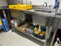 1500mm STAINLESS STEEL DOUBLE DRAINER WITH UPSTAND & MIXER TAP - 9