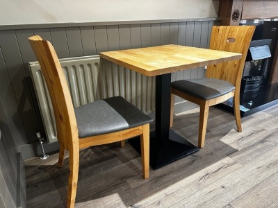 SQUARE DINING TABLE & 2No. DINING CHAIRS