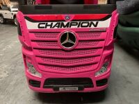 MERCEDES-BENZ ACTROS 'PINK CHAMPION' BATTERY OPERATED RIDE-ON TRUCK, PARENT REMOTE & CHARGER - 4