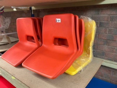 APPROX. 11No. ASSORTED PLASTIC SEATS - NO BASES
