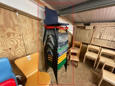 APPROX. 16No. UNUSED ASSORTED PLASTIC STACKING CLASSROOM CHAIRS