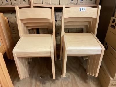 APPROX. 8No. WOODEN CLASSROOM CHAIRS SEAT HEIGH 360mm