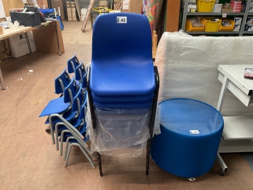 APPROX. 10No. UNUSED BLUE CLASSROOM CHAIRS