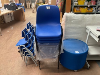 APPROX. 10No. UNUSED BLUE CLASSROOM CHAIRS