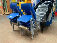 APPROX. 8No. UNUSED METALLIFORM SIZE MARK 1&2 BLUE CLASSROOM CHAIRS - 3