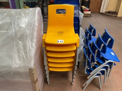 APPROX. 6No. UNUSED METALLIFORM ST2 YELLOW CLASSROOM CHAIRS