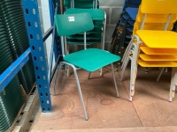 APPROX. 6No. UNUSED METALLIFORM SIZE MARK 5&6 GREEN CLASSROOM CHAIRS - 2