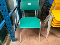 APPROX. 6No. UNUSED METALLIFORM SIZE MARK 5&6 GREEN CLASSROOM CHAIRS - 4