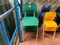 APPROX. 6No. UNUSED METALLIFORM SIZE MARK 5&6 GREEN CLASSROOM CHAIRS