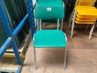 APPROX. 6No. UNUSED METALLIFORM SIZE MARK 5&6 GREEN CLASSROOM CHAIRS - 2