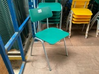 APPROX. 6No. UNUSED METALLIFORM SIZE MARK 5&6 GREEN CLASSROOM CHAIRS - 4