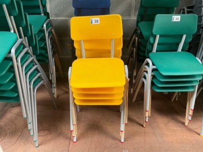APPROX. 4No. UNUSED METALLIFORM SIZE MARK 3&4 YELLOW CLASSROOM CHAIRS