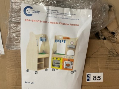 UNUSED WISDOM MOBILE ROLE PLAY KITCHEN STATION KB4-BN002-VO1 FLATPACKED