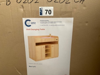 UNUSED MILLHOUSE DOLL CHANGING TABLE FLATPACKED