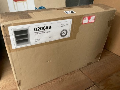 UNUSED CUPBOARD WITH SHELVES FLATPACKED
