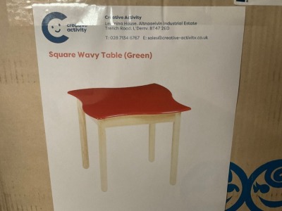 UNUSED BLUE RIBBON TOYS SQUARE WAVY TABLE GREEN