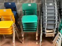 APPROX. 6No. UNUSED METALLIFORM SIZE MARK 3&4 GREEN CLASSROOM CHAIRS