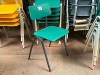 APPROX. 6No. UNUSED METALLIFORM SIZE MARK 3&4 GREEN CLASSROOM CHAIRS - 3