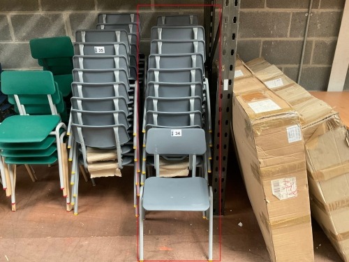 APPROX. 18No. UNUSED METALLIFORM SIZE MARK 3&4 GREY CLASSROOM CHAIRS