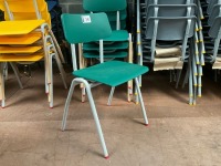 APPROX. 4No. UNUSED METALLIFORM SIZE MARK 3&4 GREEN CLASSROOM CHAIRS - 3