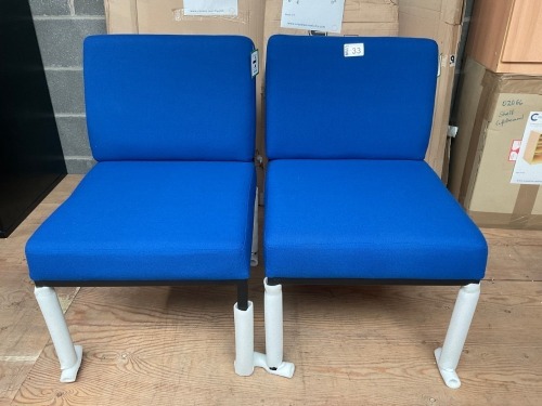 2No. UNUSED ROYAL BLUE WAITING CHAIRS