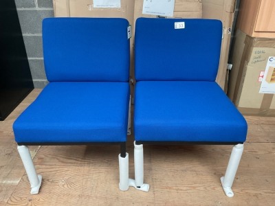 2No. UNUSED ROYAL BLUE WAITING CHAIRS