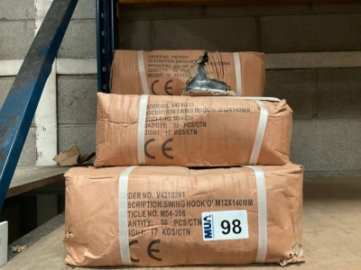 APPROX. 300No. UNUSED SWING HOOKS O M12x140mm