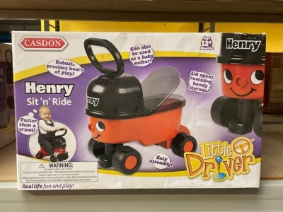 UNUSED CASDON HENRY SIT 'N' RIDE TOY