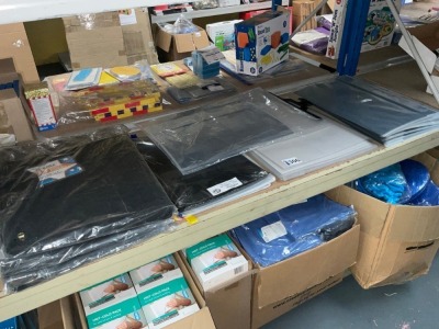 SHELF CONTENTS OF UNUSED ASSORTED ART PORTFOLIOS & FOLDERS